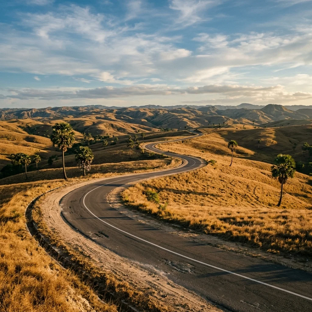 Coastal road landscape, Sumba, Indonesia
